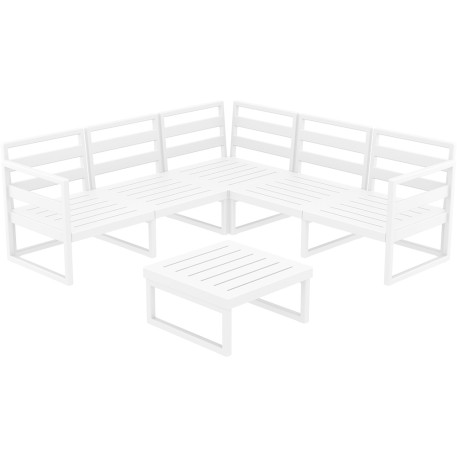 Комплект мебели для террасы Siesta Mykonos Lounge Corner Set White Белый 6