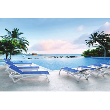 Шезлонг Siesta Pacific White Blue5