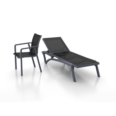 Шезлонг Siesta Pacific Dark Grey Black7