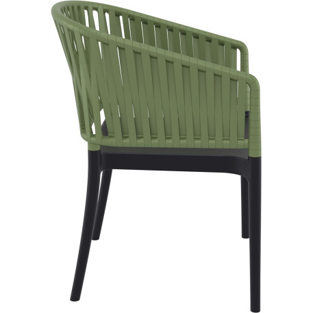 Стул Siesta Portofino Armchair Black Olive Green1