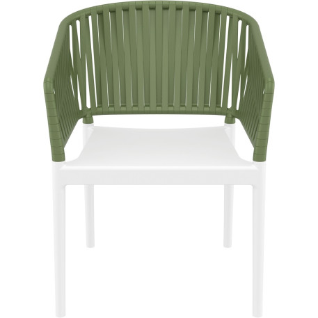 Стул Siesta Portofino Armchair White Olive Green2