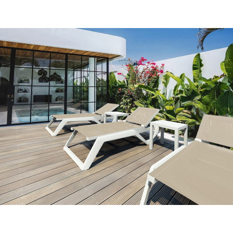 Шезлонг Siesta Rio Pro White Taupe6
