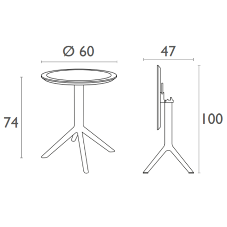 Комплект 2 стула Siesta Sky Pro + Стол круглый Siesta Sky Folding Table 60 - Taupe9
