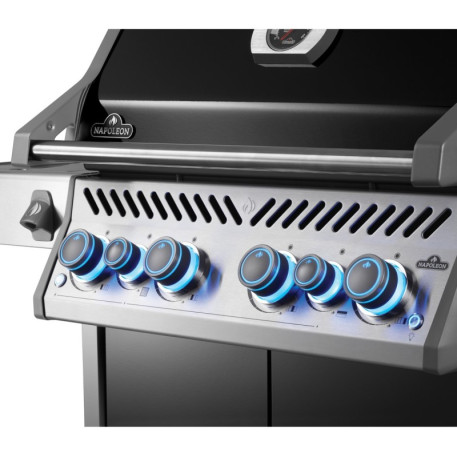 Газовый гриль Napoleon Rogue PRO-S 525, черный, с боковой горелкой SIZZLE ZONE, РОЖЕН В КОМПЛЕКТЕ6